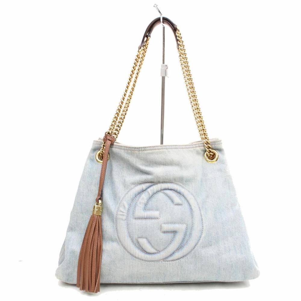 Gucci Denim Soho Chain Tote